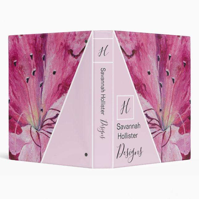 Elegant Blush Floral 3 Ring Binder (Background)