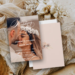 Elegant Blush Floral Boho The Wedding Of  Photo   Invitation