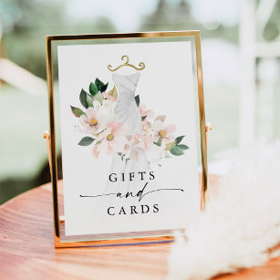 Elegant Blush Floral Bridal Shower Gifts and Cards Poster