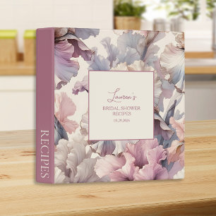 Elegant Blush Floral Bridal Shower Recipe Book Binder