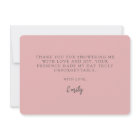 Elegant Blush Floral Bridal Shower Thank You Card
