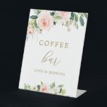 Elegant Blush Floral Coffee Bar Sign<br><div class="desc">Elegant Blush Floral Elegant Blush Floral Coffee Bar Sign</div>