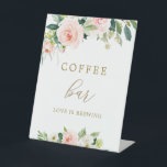 Elegant Blush Floral Coffee Bar Sign<br><div class="desc">Elegant Blush Floral Elegant Blush Floral Coffee Bar Sign</div>