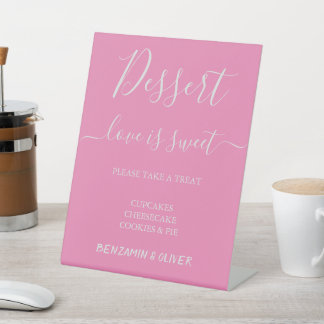 Elegant Blush Floral Dessert Bar Sign