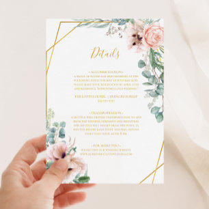 Elegant Blush Floral Details Enclosure Card