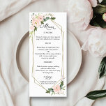 Elegant Blush Floral Geometric Wedding Menu Cards<br><div class="desc">Elevate your wedding into a breathtaking celebration with our exquisite blush floral suite. This comprehensive collection includes everything you need to craft a cohesive and elegant atmosphere, featuring matching menu cards, personalized napkins, stunning signs, favours, and much more. Don’t hesitate to reach out via chat for assistance with personalization or...</div>