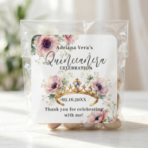 Elegant Blush Floral Gold Tiara Quinceañera Favour