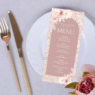 Elegant Blush Floral Menu Card