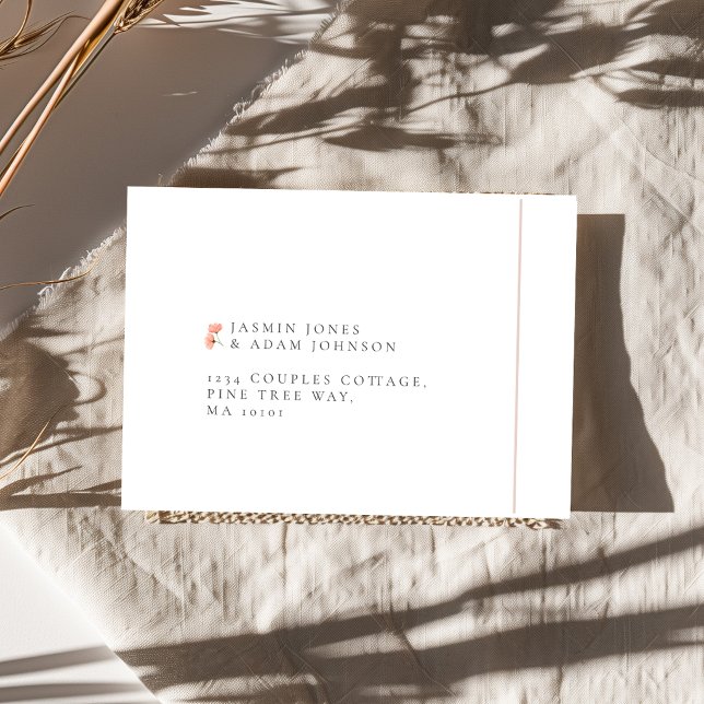 Elegant Blush Floral Monogram Wedding Address Envelope (Elegant Blush Floral Wedding Address Envelope)