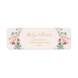 Elegant Blush Floral | Pastel Return Address Label