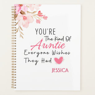 Elegant Blush Floral Personalized Auntie Gift Planner