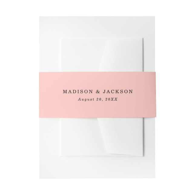 Elegant Blush Floral | Personalized Wedding Invitation Belly Band (Front Example)