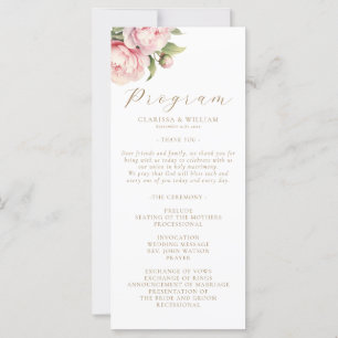 Elegant Blush Floral Watercolor White Wedding