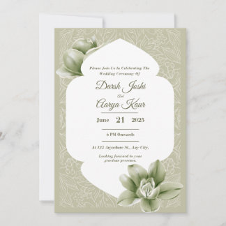 Elegant Blush Floral Wedding Invitation