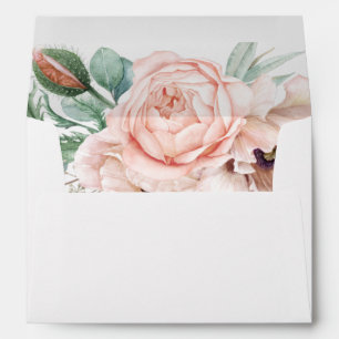 Elegant Blush Floral   Wedding Invitation Envelope