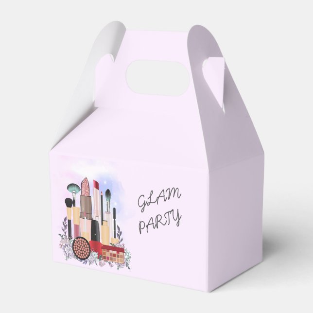Elegant Blush Girly Pink Makeup Artist Glamour Favor Box (Front Side)