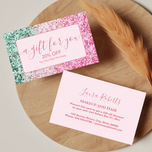 Elegant Blush Glam Style Discount Card
