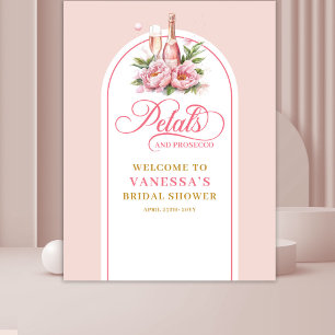 Elegant blush gold petals and prosecco wall banner tapestry