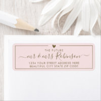 Elegant Blush Gold Script Mariage Adresse de retou