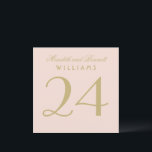 Elegant Blush Gold Wedding Monogram Table Number<br><div class="desc">Simple and elegant table numbers feature a wedding monogram and two-sided square-shaped design in blush pink and gold colours (can be customized to match your colour scheme).  Customize and add each table number card to your shopping cart individually.</div>