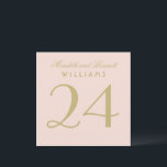 Elegant Blush Gold Wedding Monogram Table Number<br><div class="desc">Simple and elegant table numbers feature a wedding monogram and two-sided square-shaped design in blush pink and gold colours (can be customized to match your colour scheme).  Customize and add each table number card to your shopping cart individually.</div>