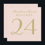 Elegant Blush Gold Wedding Monogram Table Number<br><div class="desc">Simple and elegant table numbers feature a wedding monogram and two-sided square-shaped design in blush pink and gold colours (can be customized to match your colour scheme).  Customize and add each table number card to your shopping cart individually.</div>