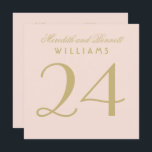 Elegant Blush Gold Wedding Monogram Table Number<br><div class="desc">Simple and elegant table numbers feature a wedding monogram and two-sided square-shaped design in blush pink and gold colours (can be customized to match your colour scheme).  Customize and add each table number card to your shopping cart individually.</div>