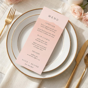 Elegant Blush Gradient Wedding Menu