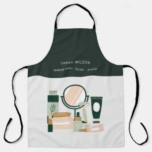 Elegant Blush Green Makeup Artist Cosmologist Apron
