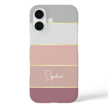 Elegant blush grey gold Personalized Colour Stripe
