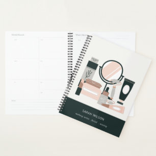 Elegant Blush Grey Makeup Artist Cosmologist Planner