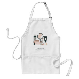 Elegant Blush Grey Makeup Artist Cosmologist Standard Apron