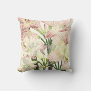 Elegant Blush Lilies Throw Pillow