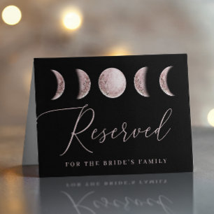 Elegant Blush Moon   Black Wedding Reserved Sign