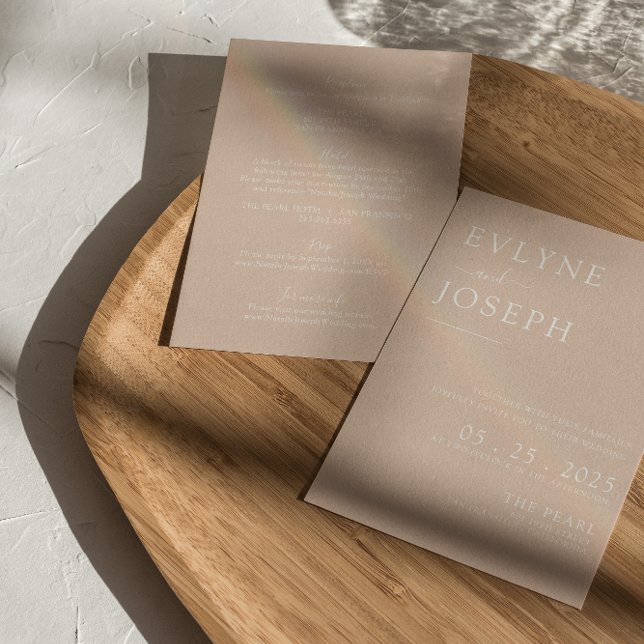 Elegant Blush Neutral Minimalist Boho Wedding  Invitation (Creator Uploaded)