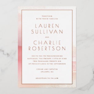 Elegant Blush Ombre Wedding Invitation