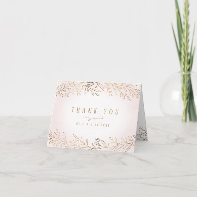 Elégant blush or doré botanique merci (Devant)