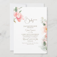 Elegant Blush Peonies Gold Text Girl Baby Shower