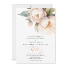 Elegant Blush Peony Watercolor Floral Announcement