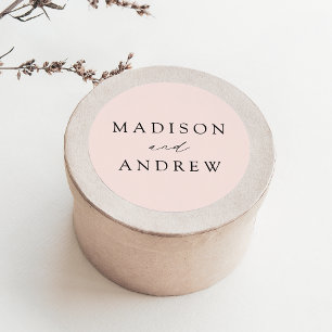 Elegant Blush Personalized Wedding Classic Round Sticker