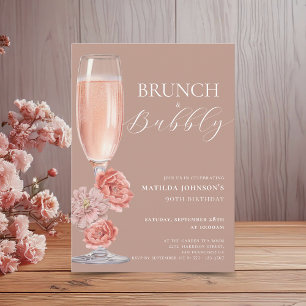 Elégant Blush Pink 90e anniversaire Invitation