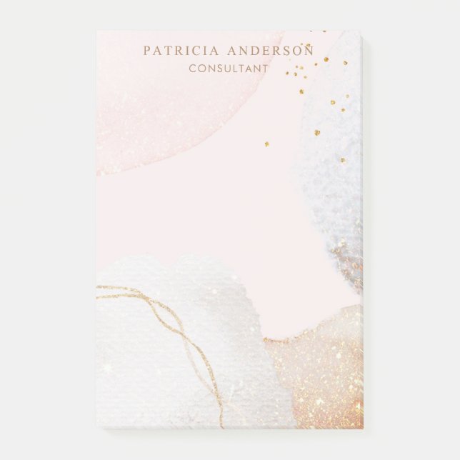 Elegant blush pink abstract professional post-it notes (Front)