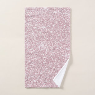 Elegant blush pink abstract trendy girly glitter hand towel