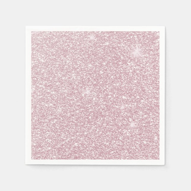Elegant blush pink abstract trendy girly glitter napkin (Front)