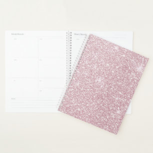 Elegant blush pink abstract trendy girly glitter planner