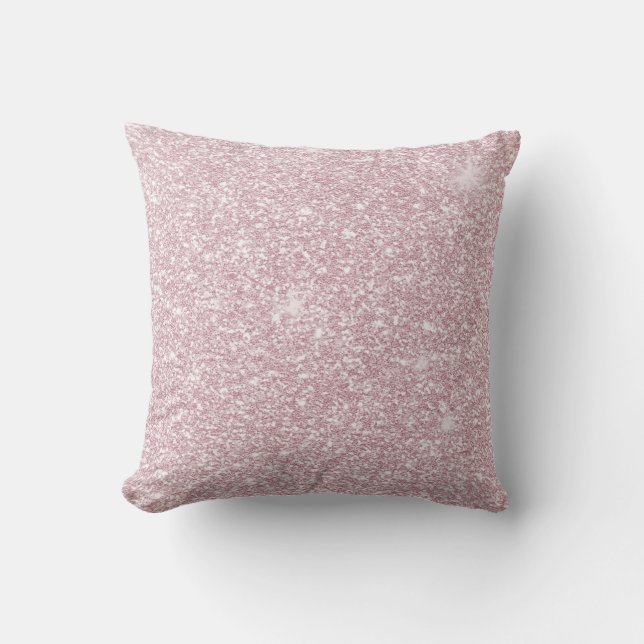 Elegant blush pink abstract trendy girly glitter throw pillow (Front)
