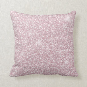 Elegant blush pink abstract trendy girly glitter throw pillow