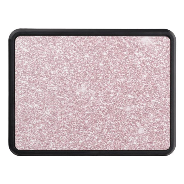 Elegant blush pink abstract trendy girly glitter trailer hitch cover (Front)