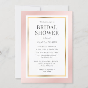 Elegant Blush Pink and Gold Bridal Shower Invitation