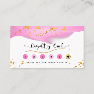 Elegant Blush Pink And Gold Glitter Loyalty Card